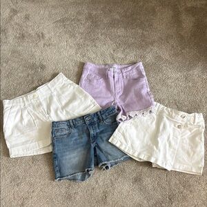 Stylish Girls Shorts/Skort Collection - White, Purple, and Denim